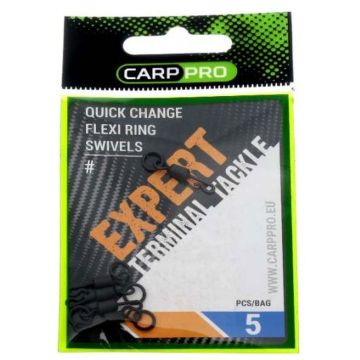Agrafa Rapida CarpPro Quick Change Flexi Ring Swivel, Nr. 4, 5buc/plic