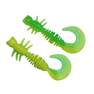 Larva Berkley Powerbait Power Curly, Sprin Green/Sunshine Yellow, 4cm, 12db/csomag