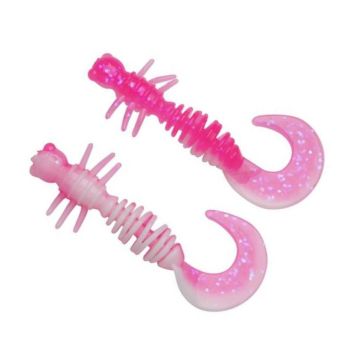 Larva Berkley Powerbait Power Curly, Pink White, 4cm, 12db/csomag
