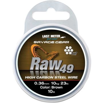 Előkezsinór Savage Gear RAW 49, Uncoated Brown, 10m