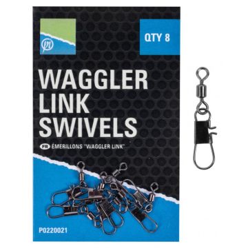Forgós kapocs Preston Waggler Link Swivels, 8db/csomag