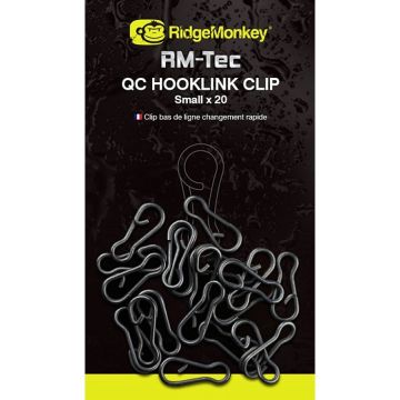Gyorskapocs RidgeMonkey RM-Tec Quick Change Hooklink Clip, 20 db/csomag
