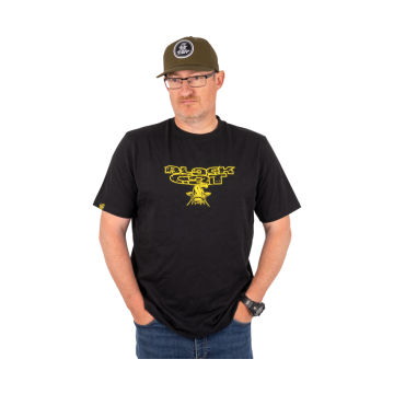 Tricou Black Cat Distressed Logo Black Tee