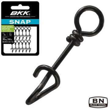 Gyorskapcsok BKK Fast Spiral Snap-32 Black Nichel, 10 db/csomag