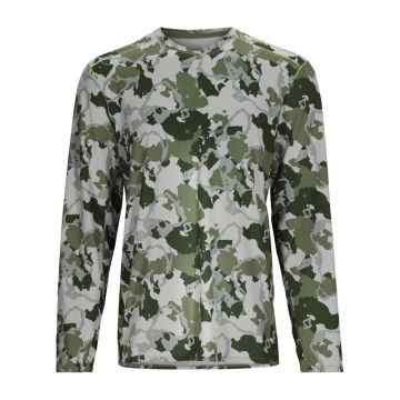 Simms Solarflex Crewneck Regiment Camo Clover pulóver