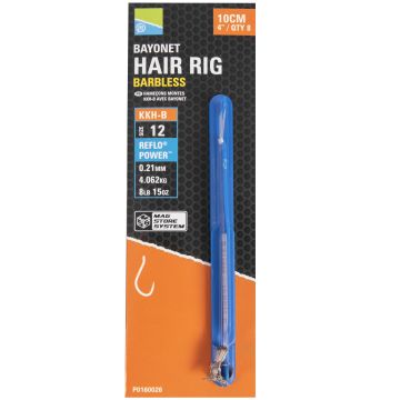 Carlige Legate Preston KKH-B Bayonet Hair Rigs, 8buc/plic