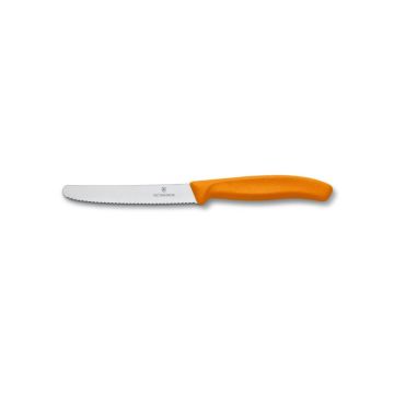 Cutit de Curatat Victorinox Lama Zimtata 11cm Portocaliu
