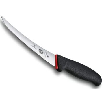Cutit de Dezosat Victorinox Fibrox Dual Grip Boning Knife Curved and Flexible, Lama 15cm, Negru/Rosu