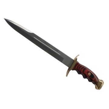 Cutit de Vanatoare Muela BW-26, MoVa Steel, Coral Pakkawood + Teaca Piele