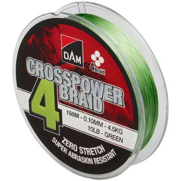 DAM Crosspower 4 Braid zsinór, zöld, 150m