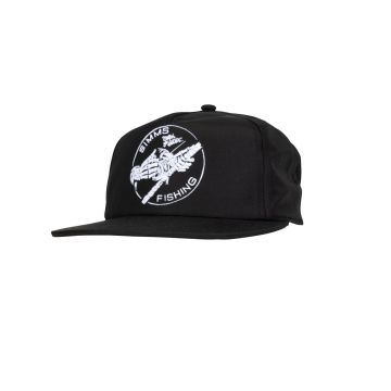 Simms Szerkezet nélküli Lapos Brim Sapka, Fekete