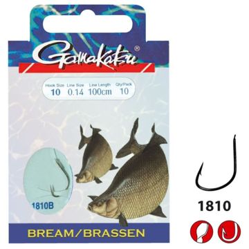 Gamakatsu BKS 1810B Bream Feeder kötött horgok, 0,18mm, 10db/csomag