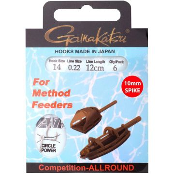 Carlige Legate Gamakatsu Method Hair Spike PCHR, 12cm, 6buc/plic