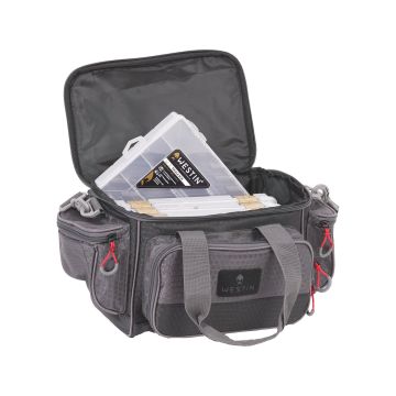 Geanta Accesorii Westin W4 Lure Loader + 4 Cutii, Small, Titanium Black, 43x25x22cm