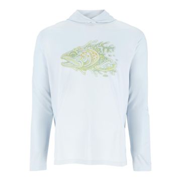 Bluza Tehnica cu Gluga Simms Tech Hoody Artist Series, Bimini Trout Head