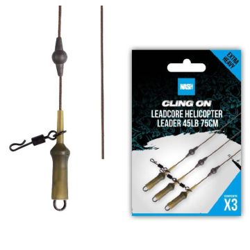 Nash Cling-On Leadcore Helicopter Leader szerelék, 45lb, 75cm