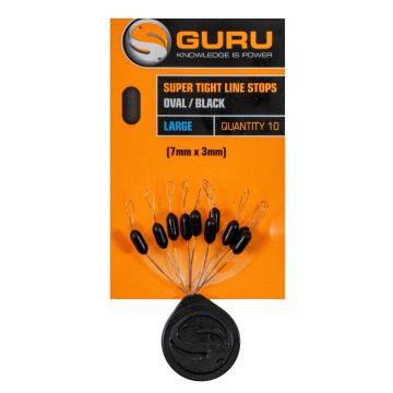 Opritoare Guru Super Tight Line Stops Oval, Black, 10buc/plic
