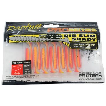 Shad Rapture RIB Slim Shady, Red Flame Yellow, 5cm, 14db/csomag
