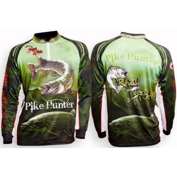 Gyerek pulóver Crazy Fish Sleeve Fishing Shirt Pike Hunter Camo