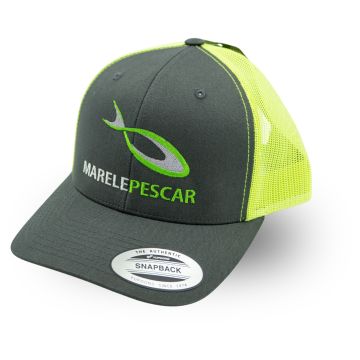 Sapca MarelePescar Retro Trucker, Two Tone CharcoalNeon Green, Marime Universala