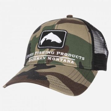 Sapca Simms Trout Icon Trucker CX Woodland Camo