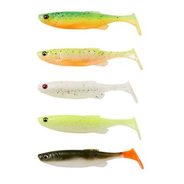 Shad Savage Gear Fat Minnow T-Tail, Darkwater Mix, 9cm, 5buc/plic