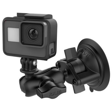 Suport pentru Camere de Actiune RAM Mounts Twist-Lock Suction Cup Mount with Universal Action Camera Adapter