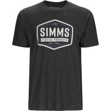 Simms Fly Patch T-Shirt Szénszürke melírozott póló