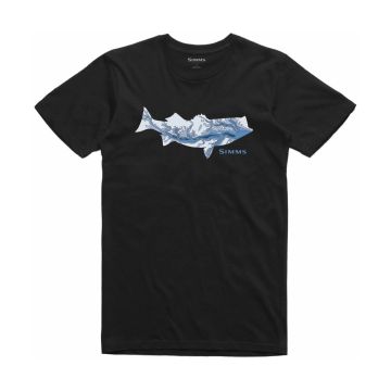 Tricou Simms Striper Bay Fill T-Shirt, Black