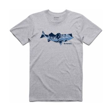 Tricou Simms Striper Bay Fill T-Shirt, Grey Heather