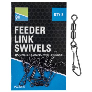 Vartej Dublu cu Agrafa Preston Double Feeder Link Swivels, 8buc/plic