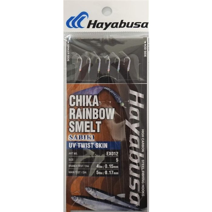 Taparina Hayabusa Sabiki Chika Rainbow Smelt, UV Twist Skin, 10-es szám