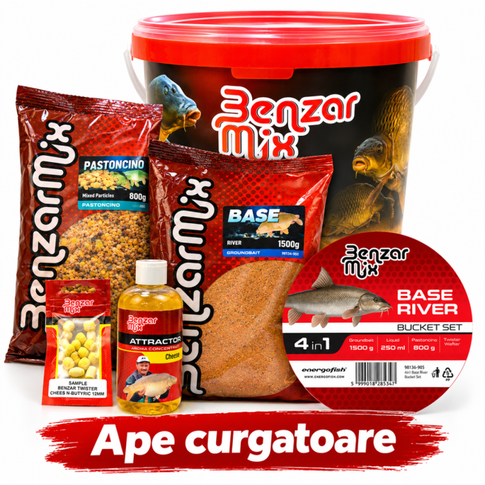 Benzar Mix Base etetőanyag + adalékok + csalik + vödör, 5L 2