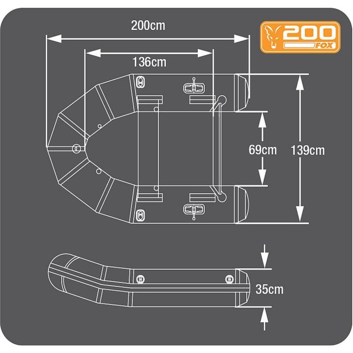 Barca Pneumatica Fox Green Inflable Boat Slat Floor, 200cm 11