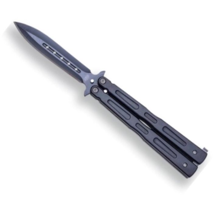 Butterfly Joker Abanico Classic Black zsebkés, rozsdamentes acél markolat, 9,5 cm penge