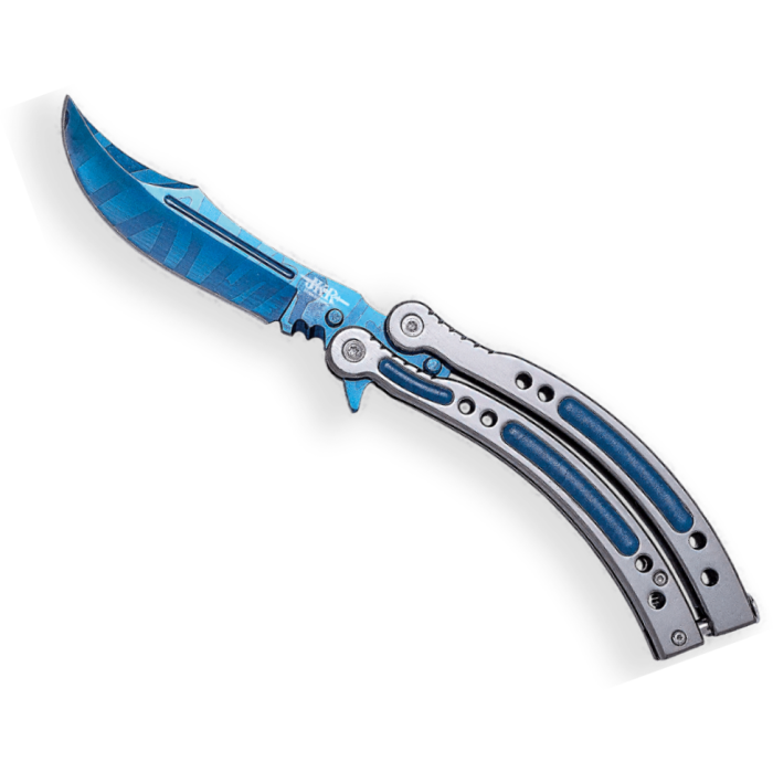 Butterfly Joker Counter Strike GO Azul zsebkés, alumínium markolat, 10 cm penge
