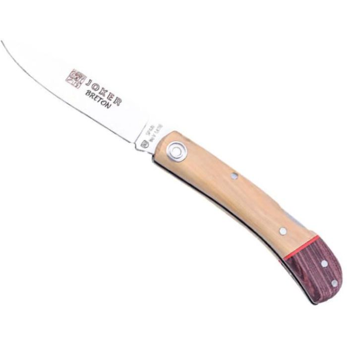 Joker Breton NJ42 Összecsukható Zsebkés, Nyírfa és Vörösfa Markolat, 7 cm Penge