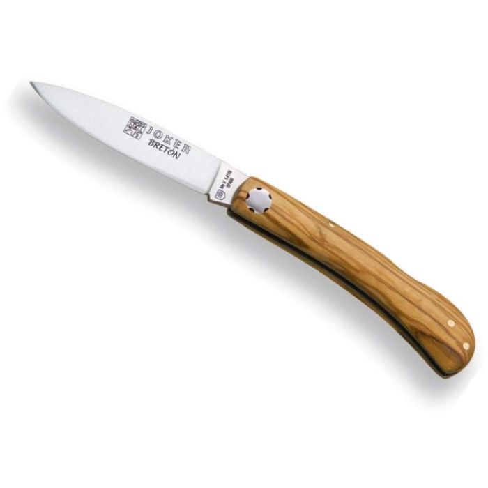 Joker Breton NO42 Összecsukható Zsebkés, Olívafából Készült Markolat, 7cm Penge