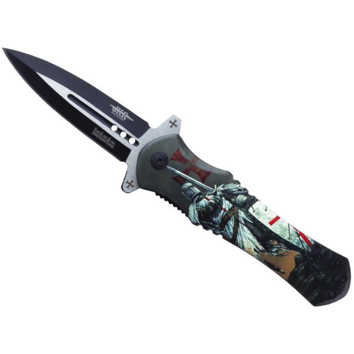 Összecsukható Joker Knights Templar JKR0680 zsebkés, alumínium markolat, 8,5 cm pengével