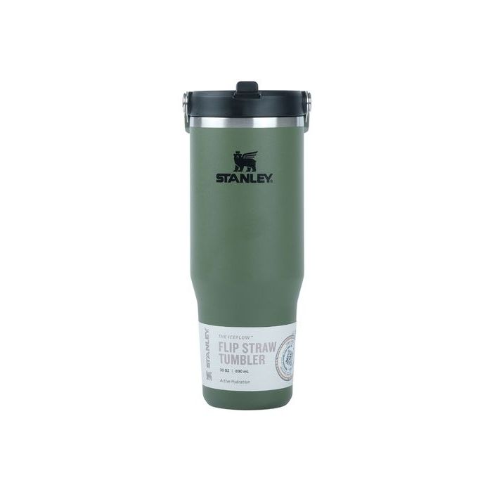 Termoszpohár szívószállal Stanley The IceFlow Flip Straw 2.0 Tumbler, 0.89L, Dried Pine