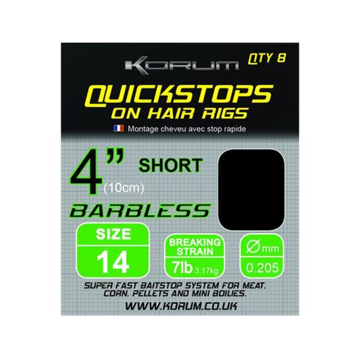 Carlige Legate Korum Hair Rigs With Quickstops, 10cm, 8bucplic
