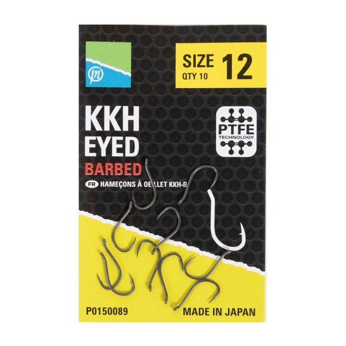 Carlige Preston KKH Eyed Barbed, 10buc/plic