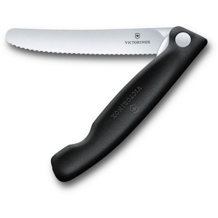 Victorinox Swiss Classic piknikkés, 11 cm-es recés pengével, Negru