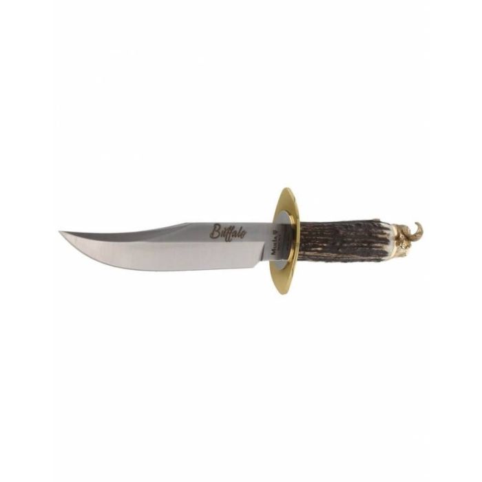 Cutit de Vanatoare Muela BUFFALO-16BF, MoVa Steel, Stag Deer Horn + Teaca Piele + Cutie Lemn 4