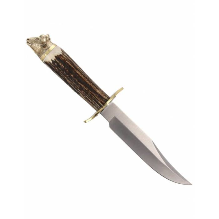 Cutit de Vanatoare Muela BUFFALO-16BF, MoVa Steel, Stag Deer Horn + Teaca Piele + Cutie Lemn 2