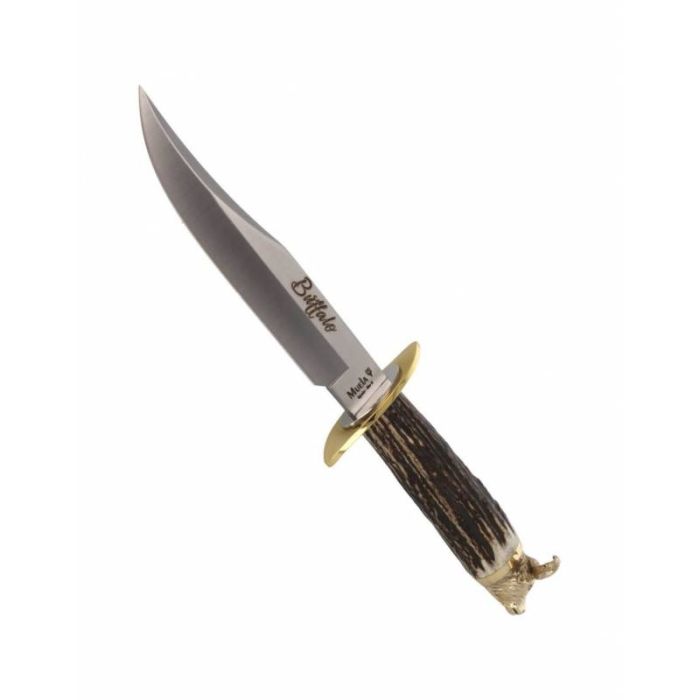 Cutit de Vanatoare Muela BUFFALO-16BF, MoVa Steel, Stag Deer Horn + Teaca Piele + Cutie Lemn 3