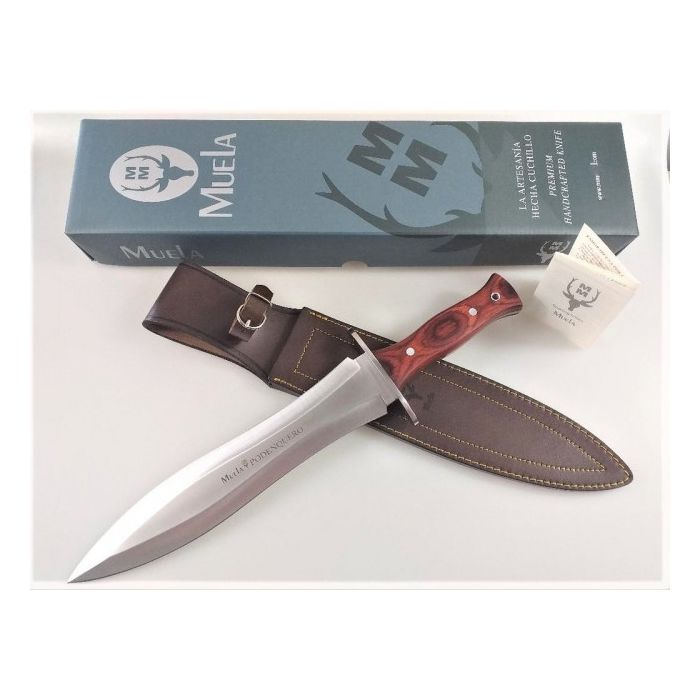 Cutit de Vanatoare Muela PODENQUERO-26R, Nitro-42 Steel, Rosewood + Teaca Piele 2