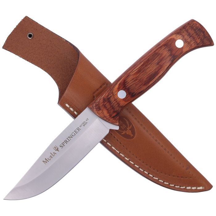 Cutit Muela SPRINGER-11R, Nitro-42 Steel, Red Coral Pakkawood + Teaca Piele 6