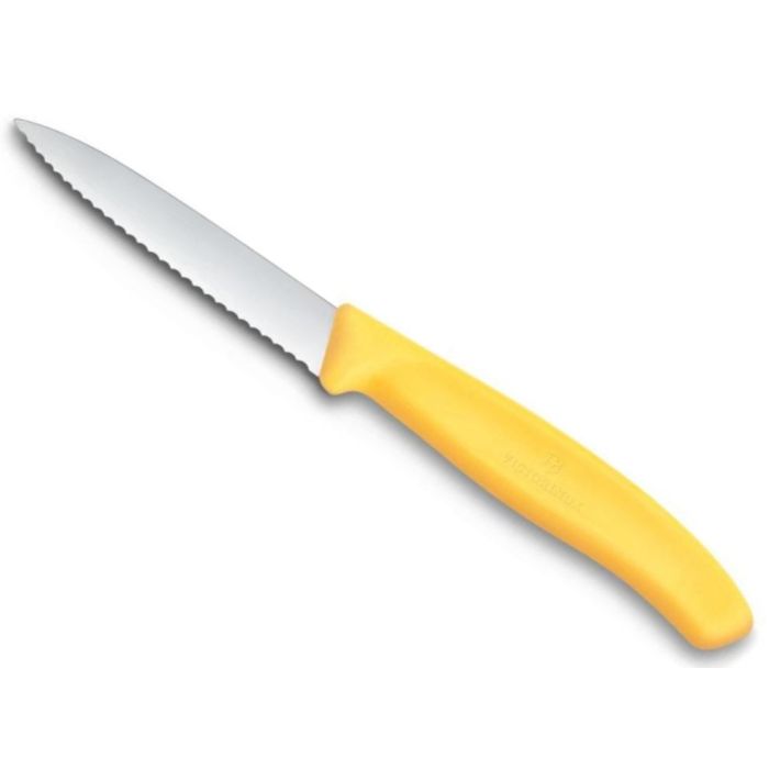 Victorinox Swiss Classic hámozókés, recés penge, 8cm, Galben