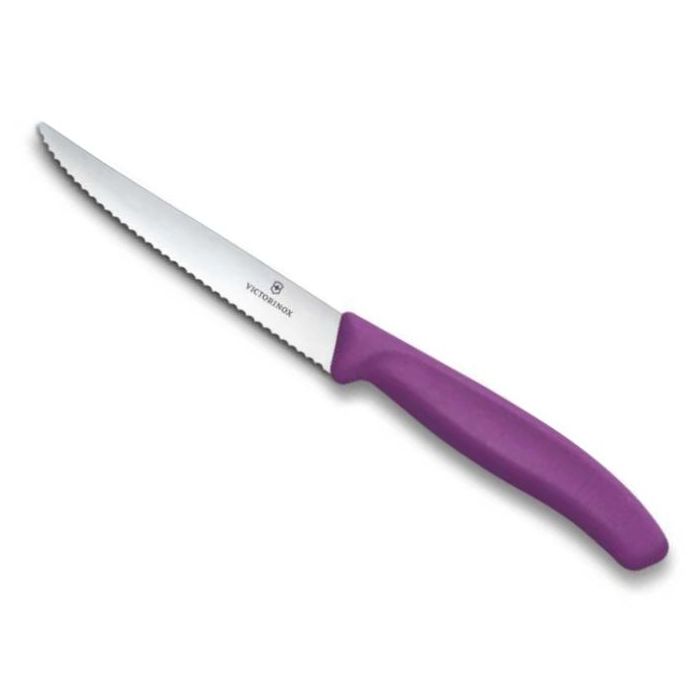 Victorinox Swiss Classic steak- és pizzavágó kés, 11 cm-es fogazott penge, Mov